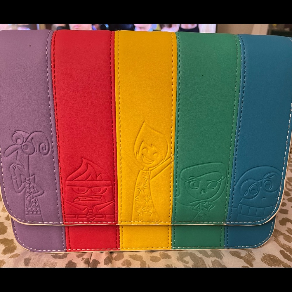 Disney Pixar loungefly fly crossbody purse. Inside out. In EXCELLENT Condition.